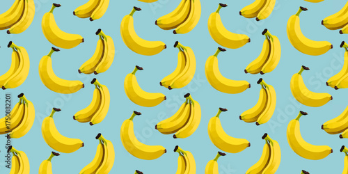 Banana fruit seamless pattern illustration for tropical summer design ideal for textile fabric print wallpaper wrapping paper and fresh fruit themed decor