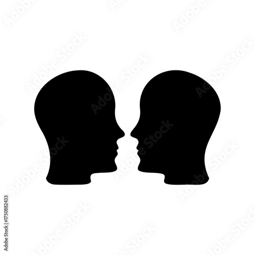 Ambiguous illustration of two human profiles forming the illusion of a vase