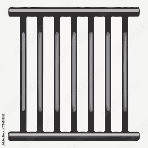 Prison Bars Icon – Jail, Crime and Law Enforcement Symbol Vector