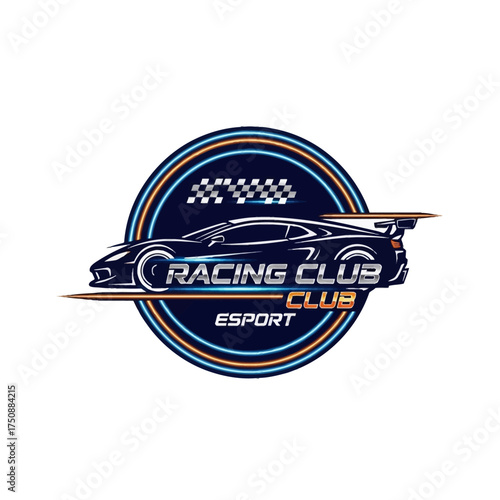 Aerodynamic car club logo vector. Motion-inspired lines, minimalist geometric balance, professional aesthetic. Great for branding, events, and tuning.