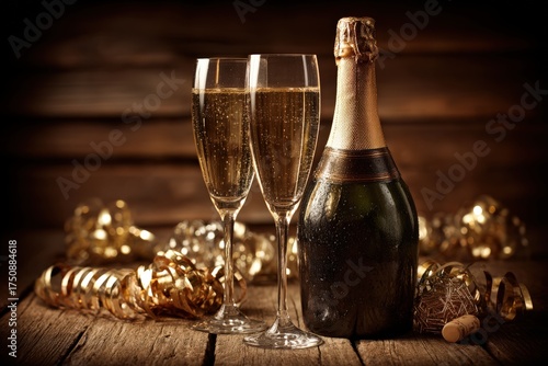 Wallpaper Mural Celebrate life and milestones with sparkling champagne in elegant flutes surrounded by festive decor evoking joy abundance and cherished moments captured with warm intimacy Torontodigital.ca