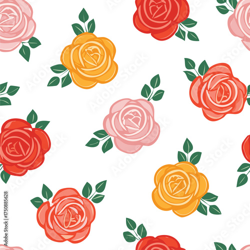Vintage seamless rose floral pattern wallpaper design
