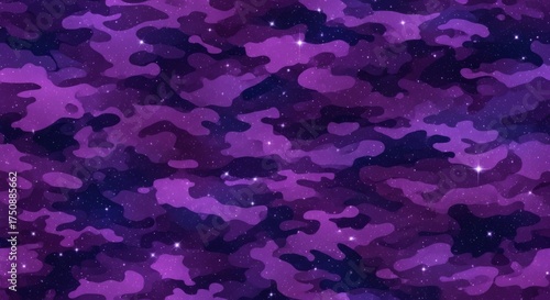 Wallpaper Mural Abstract purple camouflage pattern with starry elements, ideal for backgrounds or artistic designs Torontodigital.ca