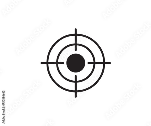 Black and white target bullseye with crosshairs for precision aim
