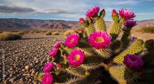 Blooming Cactus in Death Valley National Park - A Desert Oasis.