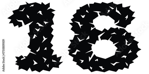 Scalable vector numbers 0-9 grunge texture abstract illustration vector