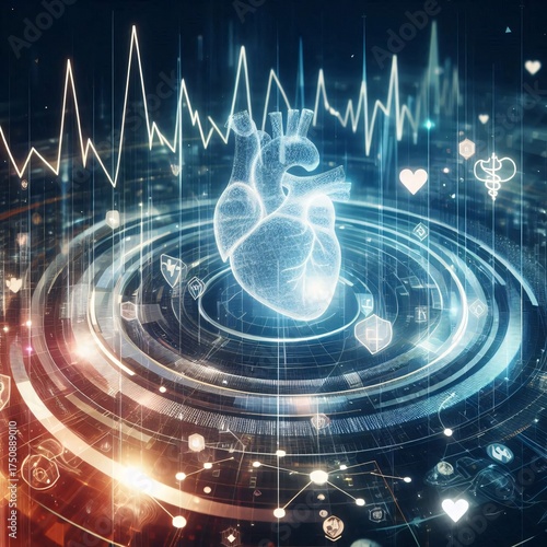 Heartbeat rhythm illustration