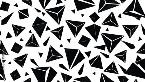 Abstract geometric seamless vector pattern black and white polygonal shapes illustration scalable eps file for graphic design vector