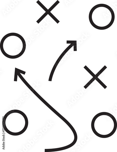 Tactical plan line icon element design