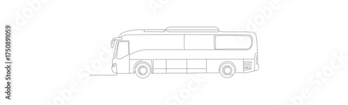 Minimalist Outline Illustration Double Decker Bus Transportation Vehicle Icon