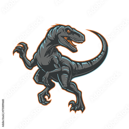 Velociraptor as a simple logo modern abstract vector illustration, white background