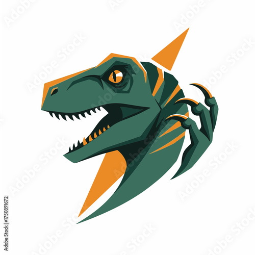 Velociraptor as a simple logo modern abstract vector illustration, white background
