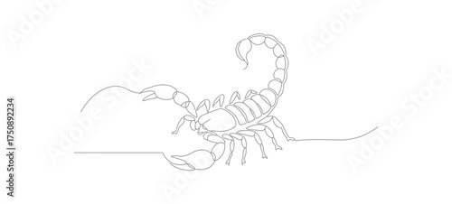 Minimalist Dotted Line Style Scorpion Isolated Illustration on White Background