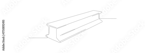 Minimalist Outline Steel Beam Construction Element Building Material Icon