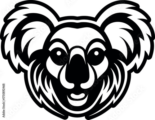 Glyph style icon showing a wild koala bear
