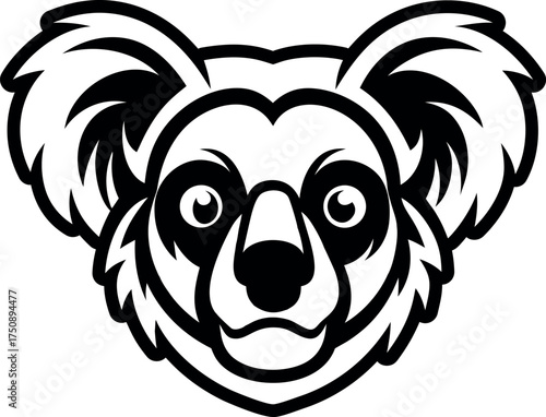 A glyph style icon of a koala logo
