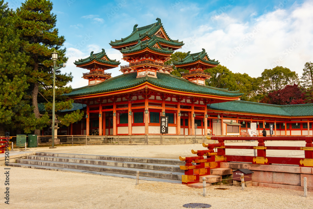 Fototapeta premium Small castle of Heian Shrine in Kyoto, Japan