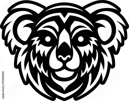 A glyph style icon of a koala logo
