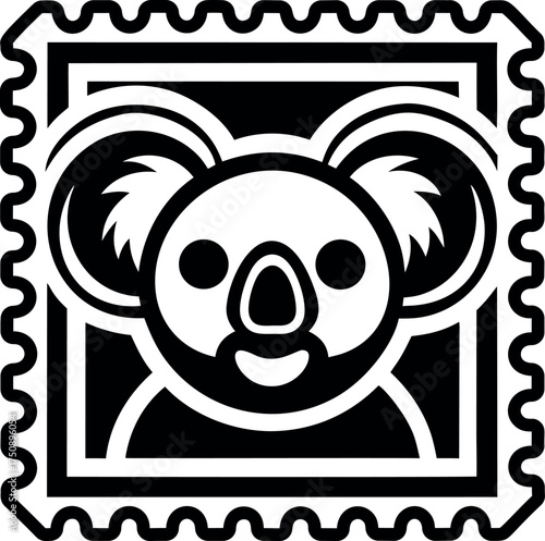 A glyph style icon of a koala logo
