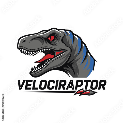 Velociraptor as a simple logo modern abstract vector illustration, white background