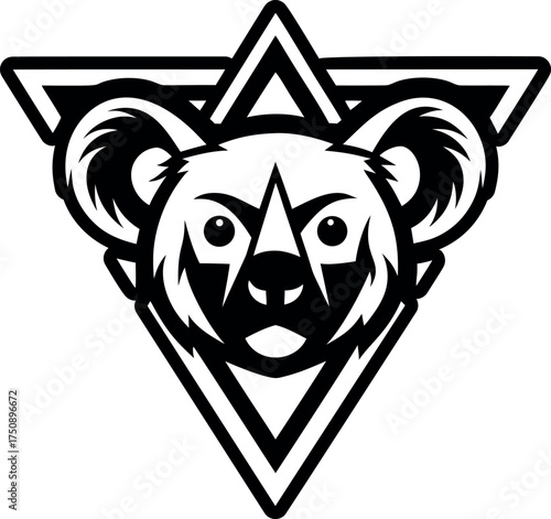 A glyph style icon of a koala logo
