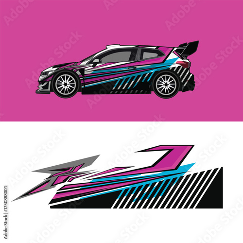 Modern Sport Car Graphic with Gaming and Esports Style Decal