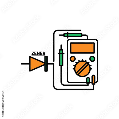 Zener Diode Testing with Digital Multimeter Icon.