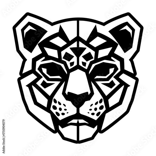 A filled style icon representing a tiger face