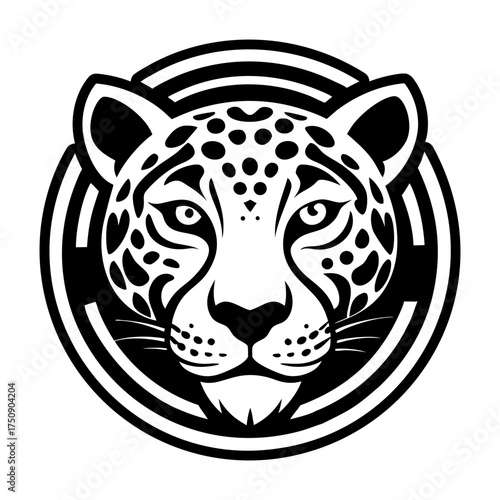 A glyph style icon showing a leopard mascot