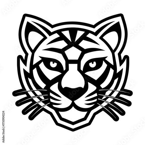 A filled style icon representing a tiger logo