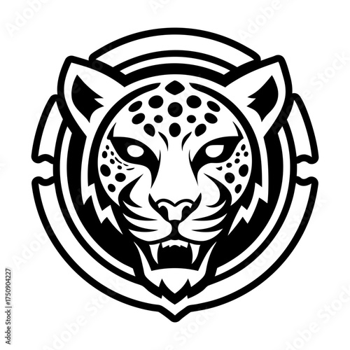 A glyph style icon showing a tiger mascot
