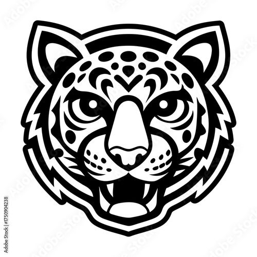 A glyph style icon showing a leopard logo