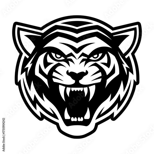 A solid style icon depicting a leopard face