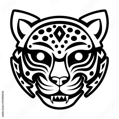 Glyph style icon showing a tiger head