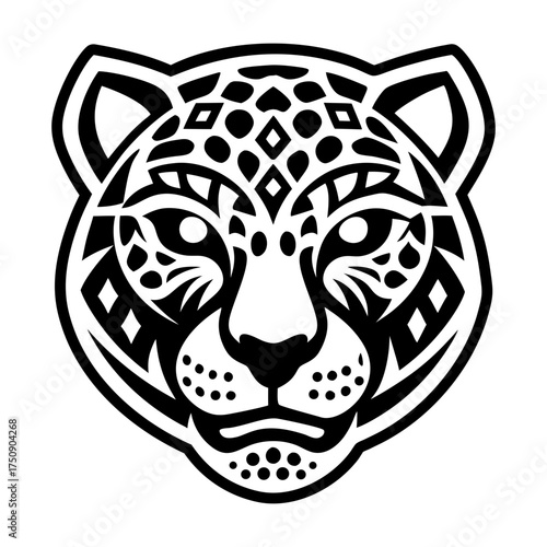 A glyph style icon showing a leopard mascot