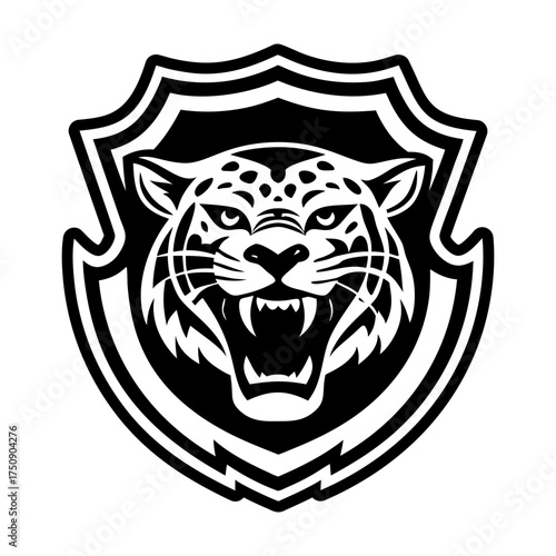 A solid style icon depicting a tiger symbol