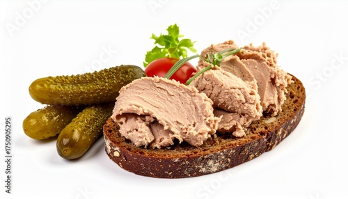Traditional Danish Pate on Rye Bread