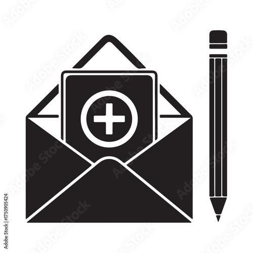 Medical email isolated on white background