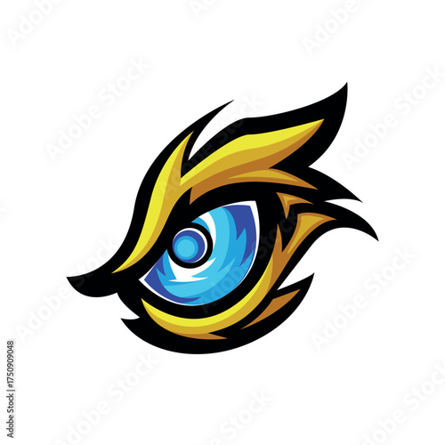 Eye Mascot Logo Design with Flame Details – Aggressive Esports Gaming and Vision Vector Icon