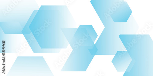 Abstract background with blue gradient hexagonal geometric shape decoration. Background with modern and futuristic layered pattern design.