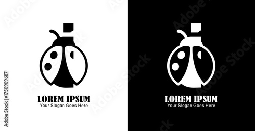 i letter logo design combined with ladybug