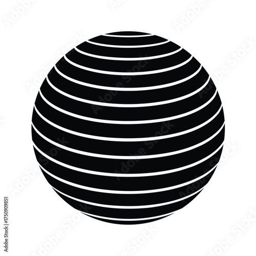 Striped sphere minimal abstract silhouette  