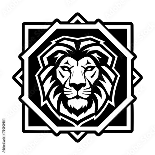 A filled style icon representing a lion symbol