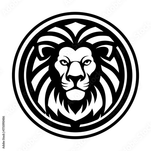 A glyph style icon showing a leo head