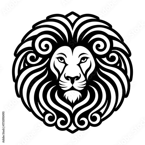 Glyph style icon showing a leo symbol
