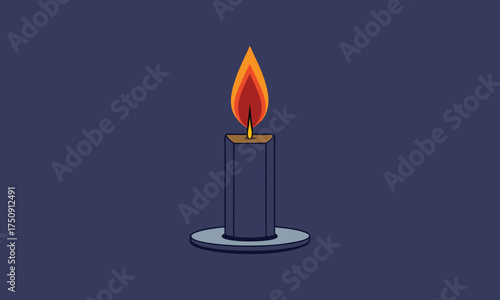 Burning Candle Minimal Illustration