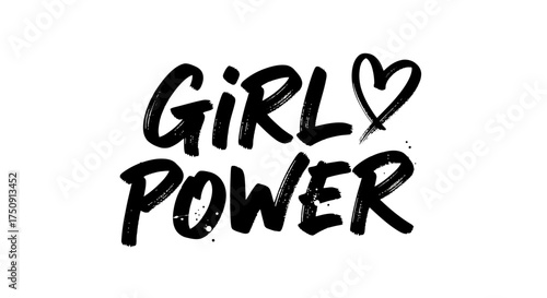 "Girl Power" text in bold black font with a heart symbol on a white background.