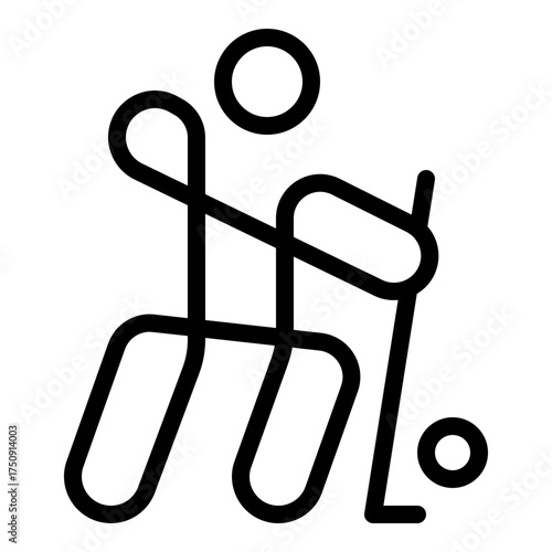 Hockey Icon Vector Illustration with Line or Outline Style