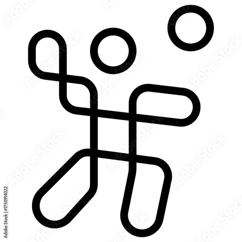 Volleyball Icon Vector Illustration with Line or Outline Style