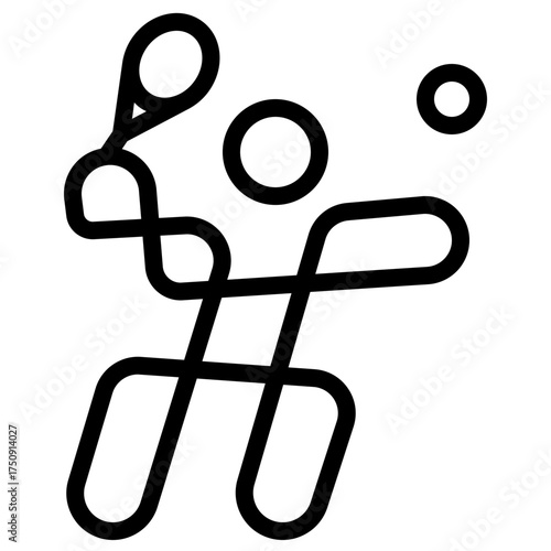 Tennis Icon Vector Illustration with Line or Outline Style